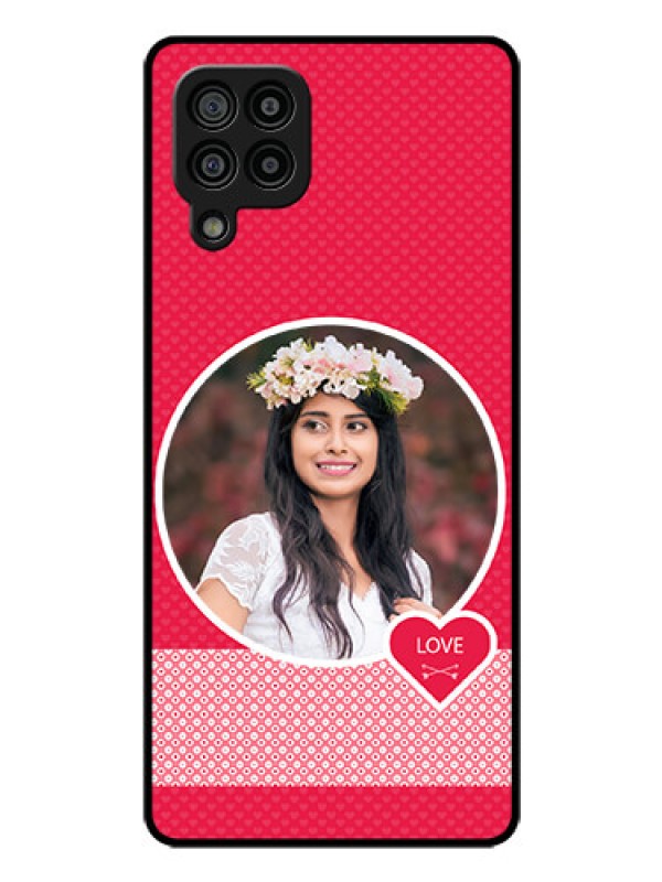 Custom Galaxy M32 4G Prime Edition Personalised Glass Phone Case - Pink Pattern Design