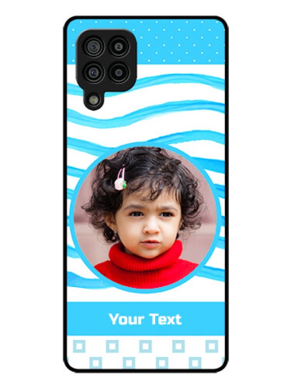 Custom Galaxy M32 4G Prime Edition Custom Glass Phone Case - Simple Blue Case Design