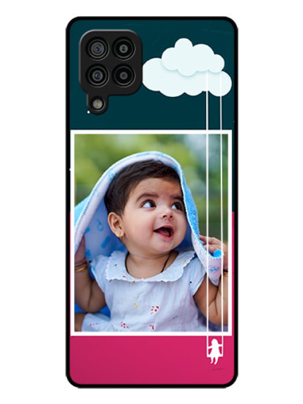 Custom Galaxy M32 4G Prime Edition Custom Glass Phone Case - Cute Girl with Cloud Design