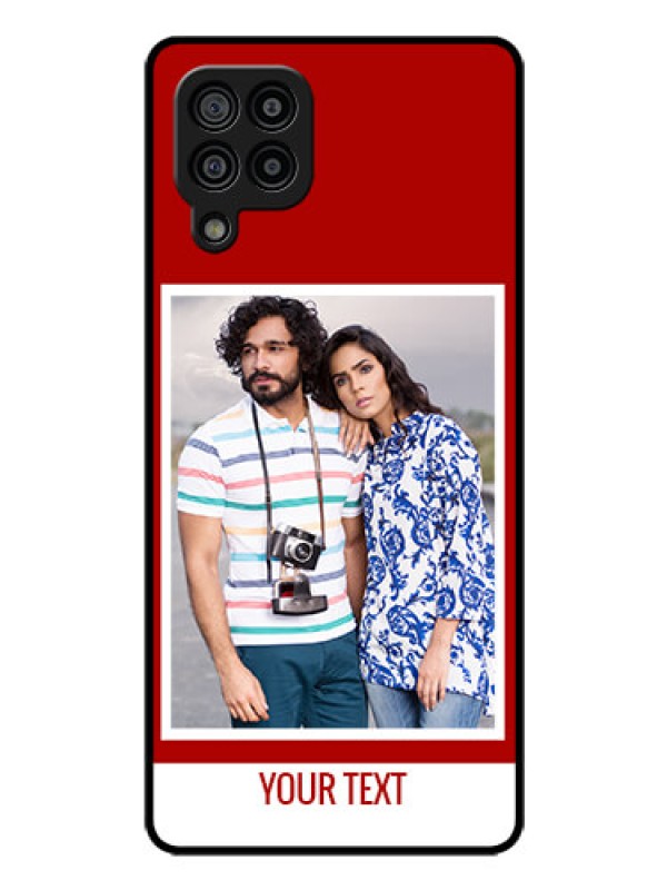 Custom Galaxy M32 4G Prime Edition Personalized Glass Phone Case - Simple Red Color Design