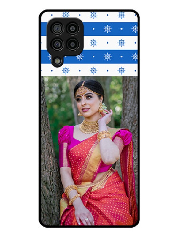 Custom Galaxy M32 4G Prime Edition Photo Printing on Glass Case - Snow Pattern Design