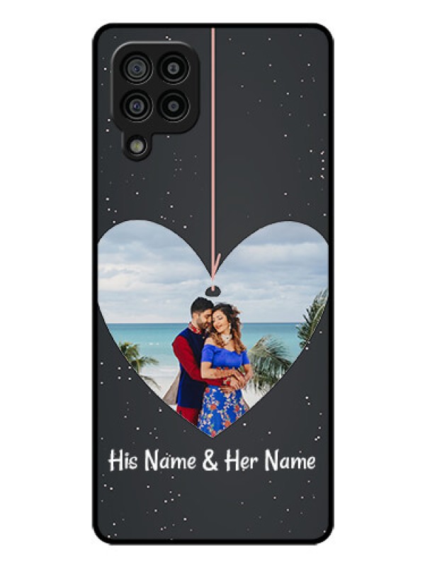 Custom Galaxy M32 4G Prime Edition Custom Glass Phone Case - Hanging Heart Design