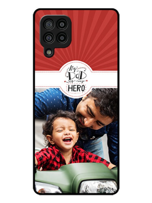 Custom Galaxy M32 4G Prime Edition Photo Printing on Glass Case - My Dad Hero Design