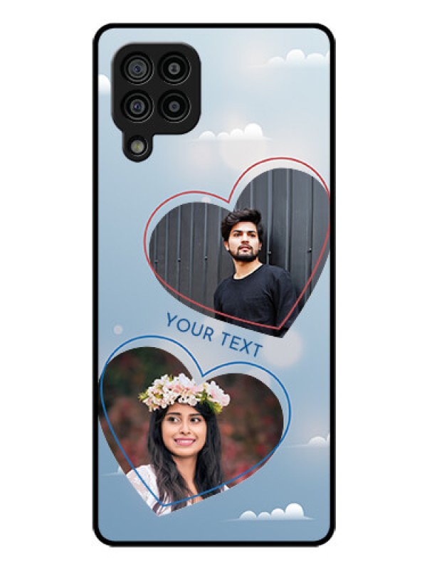 Custom Galaxy M32 4G Prime Edition Custom Glass Mobile Case - Blue Color Couple Design