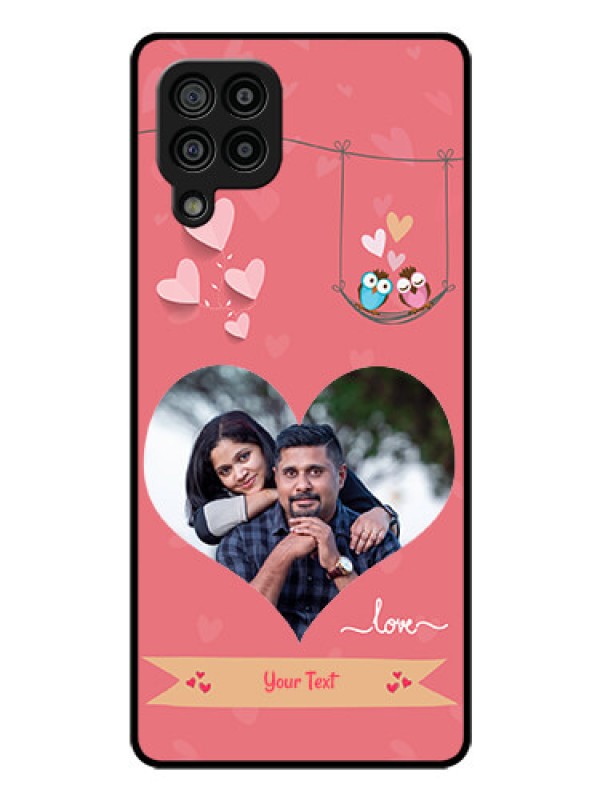 Custom Galaxy M32 4G Prime Edition Personalized Glass Phone Case - Peach Color Love Design