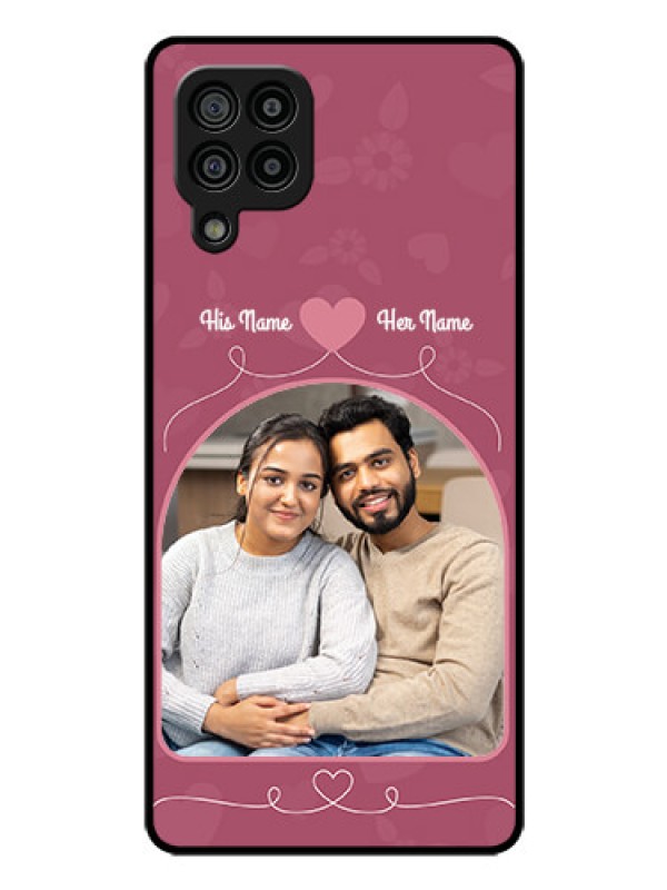 Custom Galaxy M32 4G Prime Edition Photo Printing on Glass Case - Love Floral Design