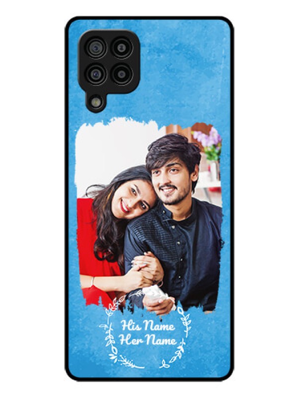 Custom Galaxy M32 4G Prime Edition Custom Glass Phone Case - Blue Color Vintage Design