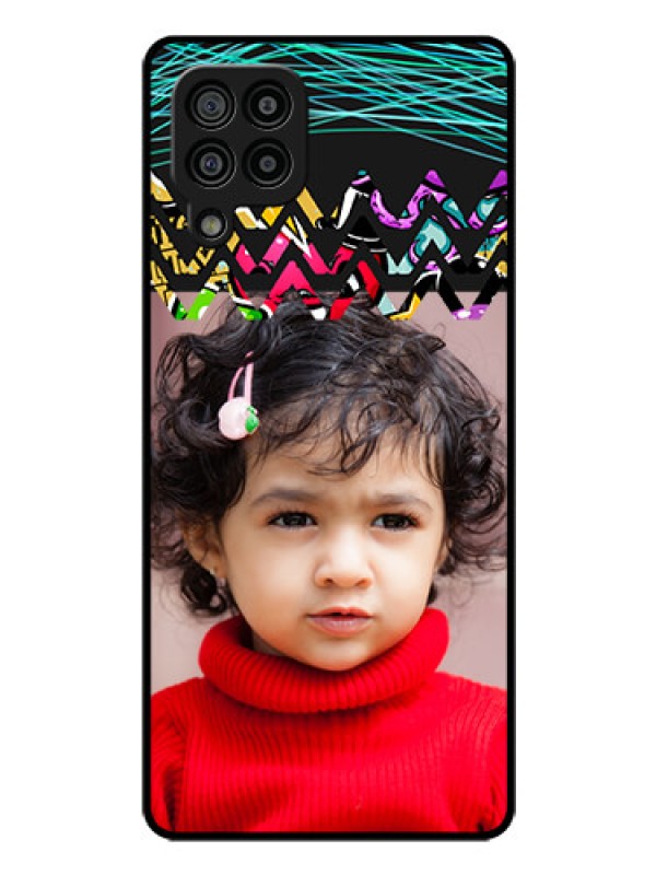 Custom Galaxy M32 4G Prime Edition Personalized Glass Phone Case - Neon Abstract Design