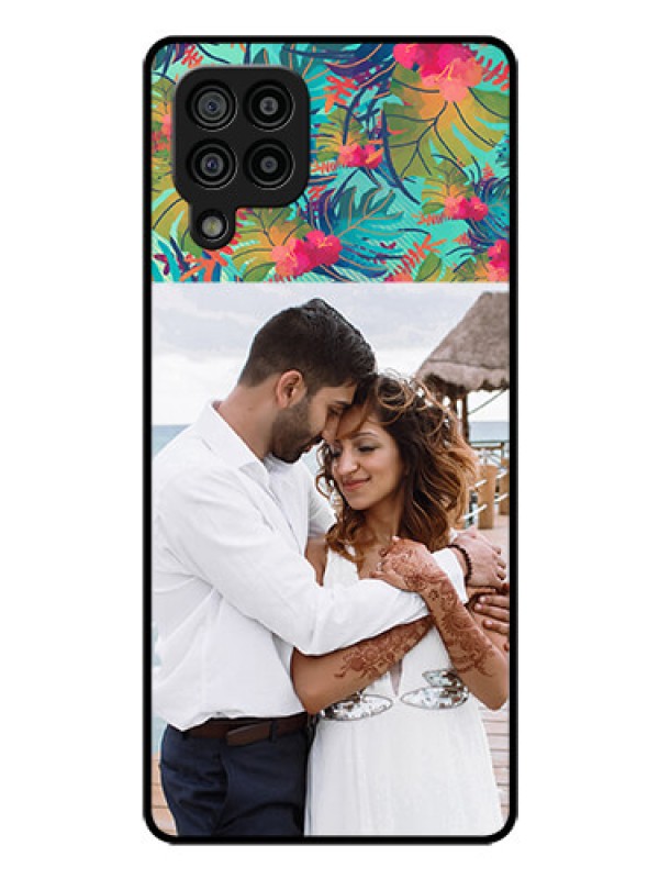 Custom Galaxy M32 4G Prime Edition Photo Printing on Glass Case - Watercolor Floral Design