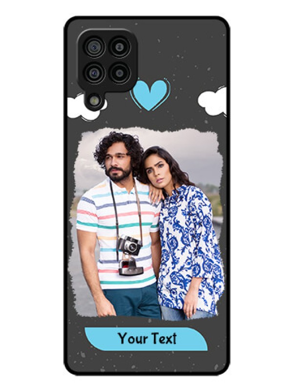 Custom Galaxy M32 4G Prime Edition Custom Glass Phone Case - Splashes with love doodles Design