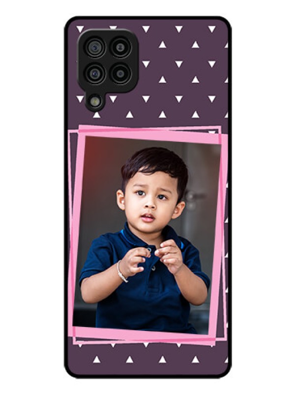 Custom Galaxy M32 4G Prime Edition Custom Glass Mobile Case - Triangle Pattern Dotted Design