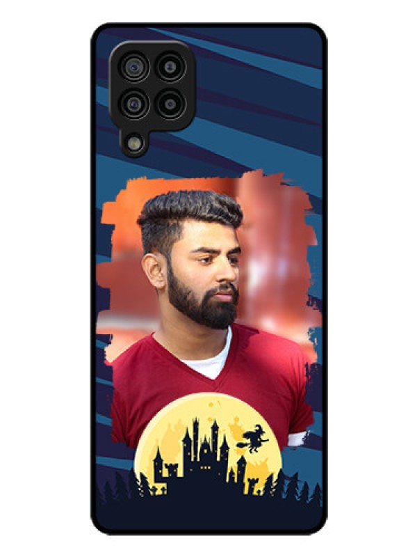 Custom Galaxy M32 4G Prime Edition Photo Printing on Glass Case - Halloween Witch Design