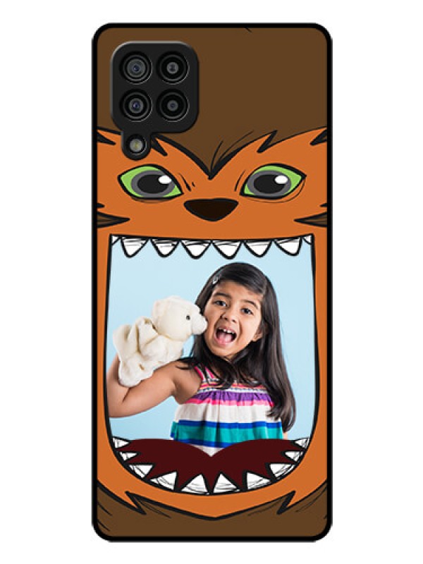 Custom Galaxy M32 4G Prime Edition Photo Printing on Glass Case - Owl Monster Back Case Design