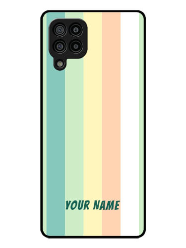 Custom Galaxy M32 4G Prime Edition Photo Printing on Glass Case - Multi-colour Stripes Design