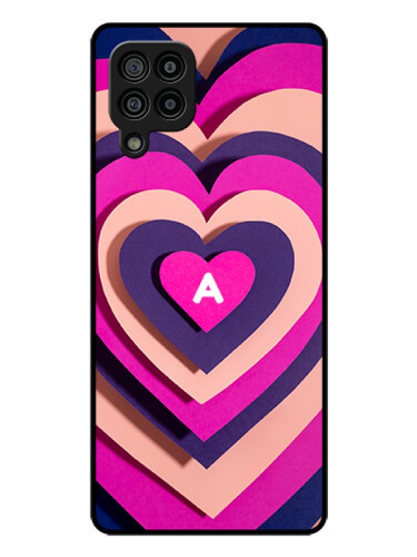 Custom Galaxy M32 4G Prime Edition Custom Glass Mobile Case - Cute Heart Pattern Design