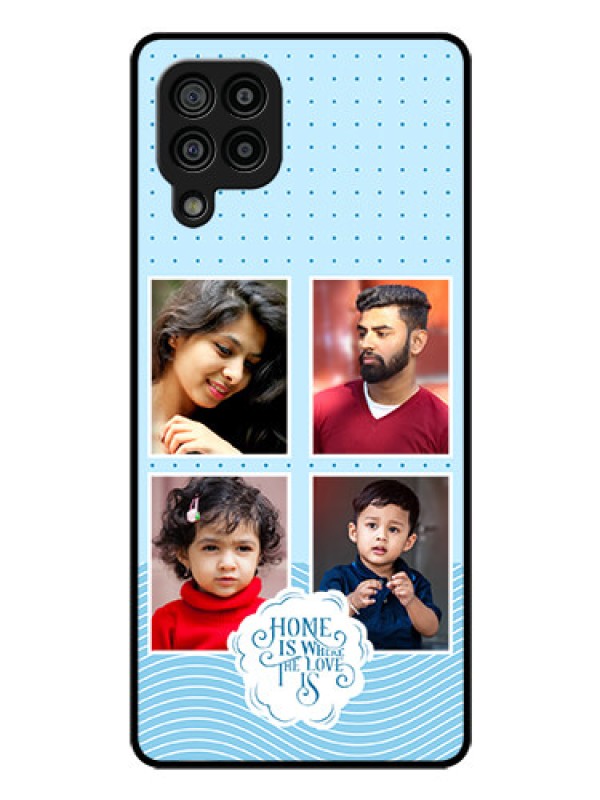 Custom Galaxy M32 4G Prime Edition Custom Glass Phone Case - Cute love quote with 4 pic upload Design