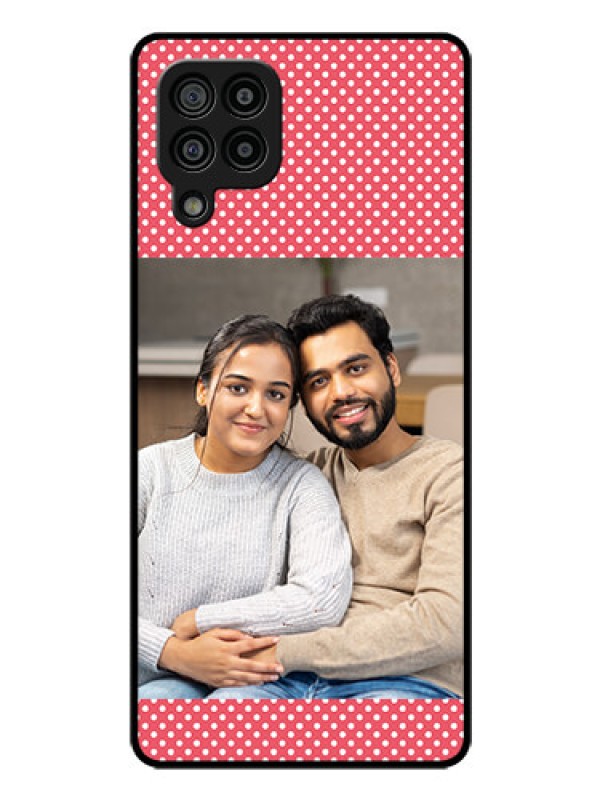 Custom Galaxy M32 4G Custom Glass Phone Case  - White Dotted Design