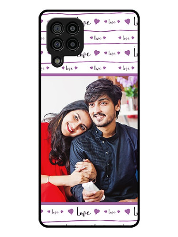 Custom Galaxy M32 4G Custom Glass Mobile Case  - Couples Heart Design