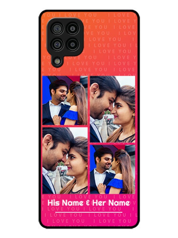 Custom Galaxy M32 4G Custom Glass Phone Case  - I Love You Pink Design
