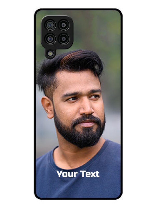 Custom Galaxy M32 4G Glass Mobile Cover: Photo with Text