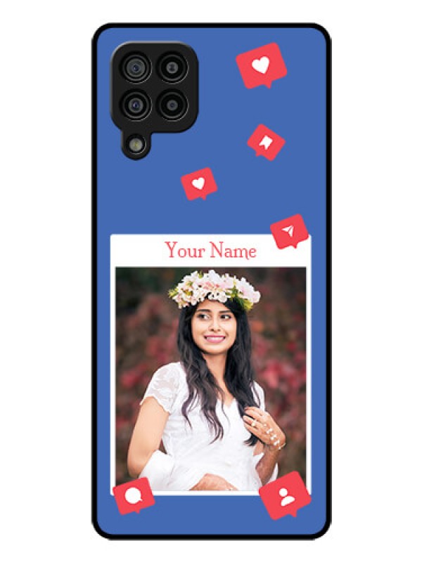 Custom Galaxy M32 4G Custom Glass Phone Case - Like Share And Comment Design