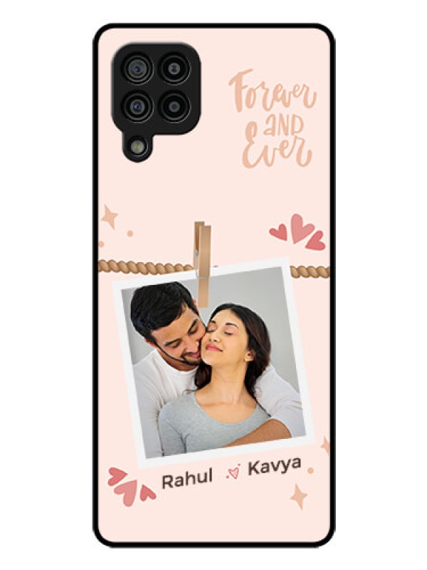 Custom Galaxy M32 4G Custom Glass Phone Case - Forever and ever love Design
