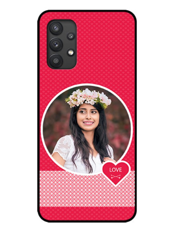 Custom Galaxy M32 5G Personalised Glass Phone Case - Pink Pattern Design