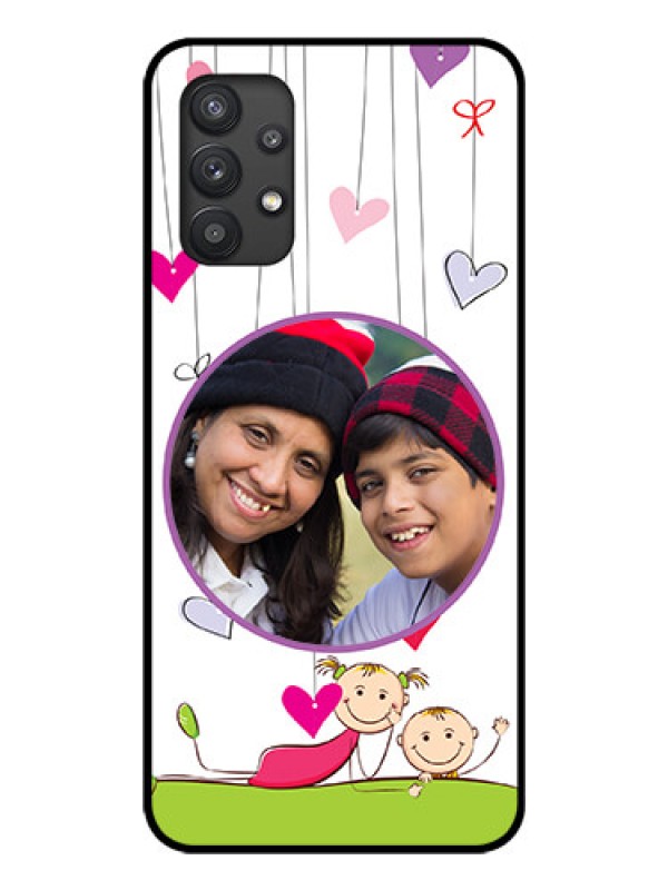 Custom Galaxy M32 5G Photo Printing on Glass Case - Cute Kids Phone Case Design
