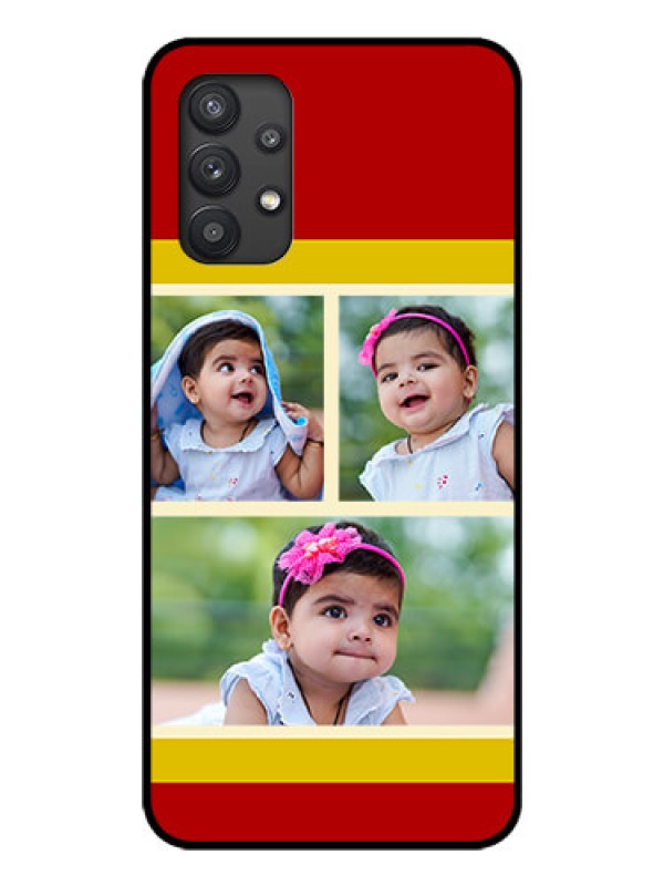 Custom Galaxy M32 5G Custom Glass Mobile Case - Multiple Pic Upload Design