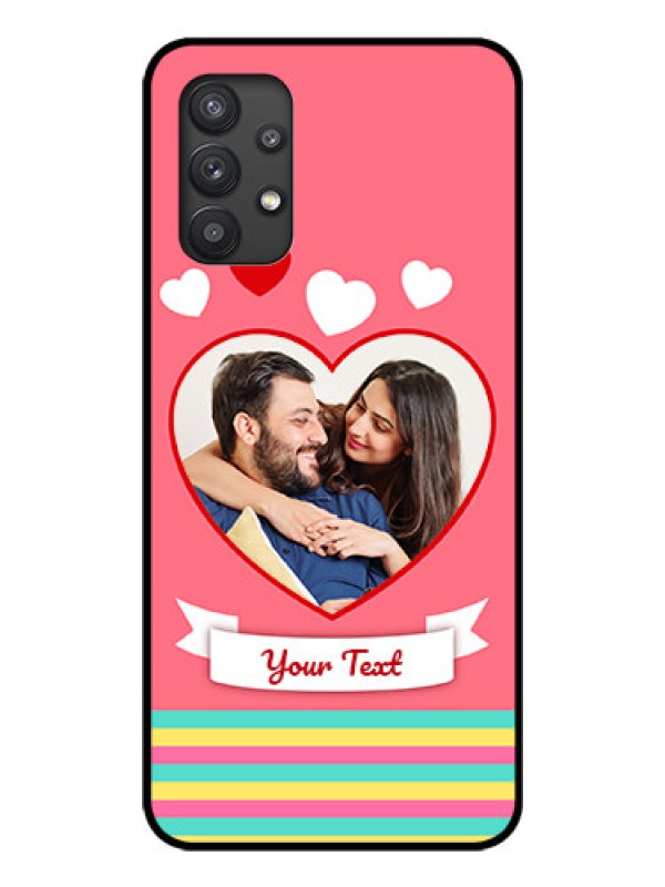 Custom Galaxy M32 5G Photo Printing on Glass Case - Love Doodle Design
