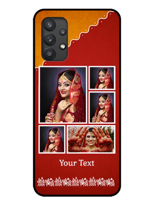 Custom Galaxy M32 5G Personalized Glass Phone Case - Wedding Pic Upload Design