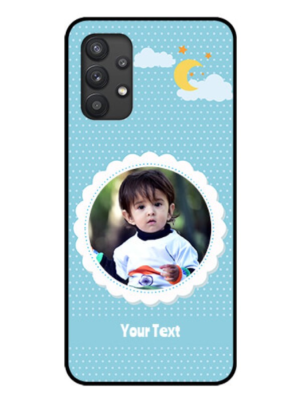 Custom Galaxy M32 5G Personalised Glass Phone Case - Violet Pattern Design