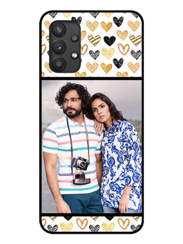 Custom Galaxy M32 5G Photo Printing on Glass Case - Love Symbol Design