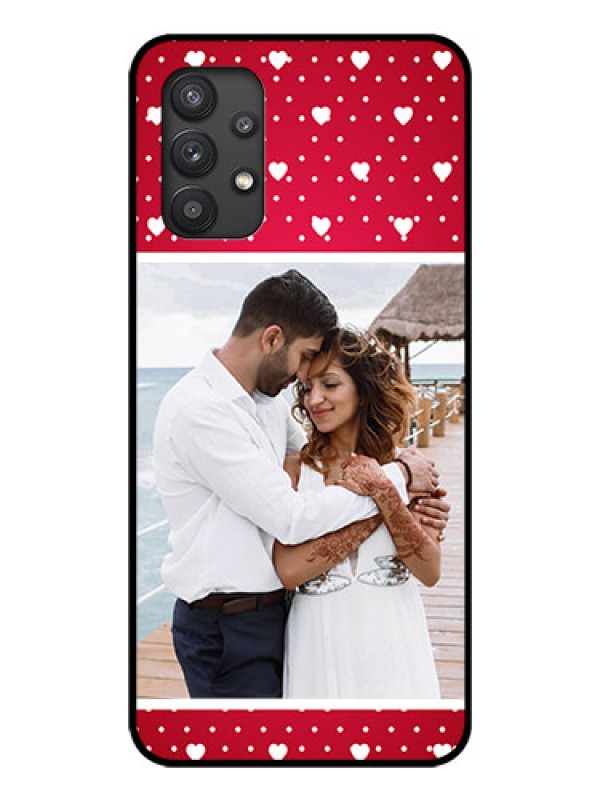 Custom Galaxy M32 5G Photo Printing on Glass Case - Hearts Mobile Case Design