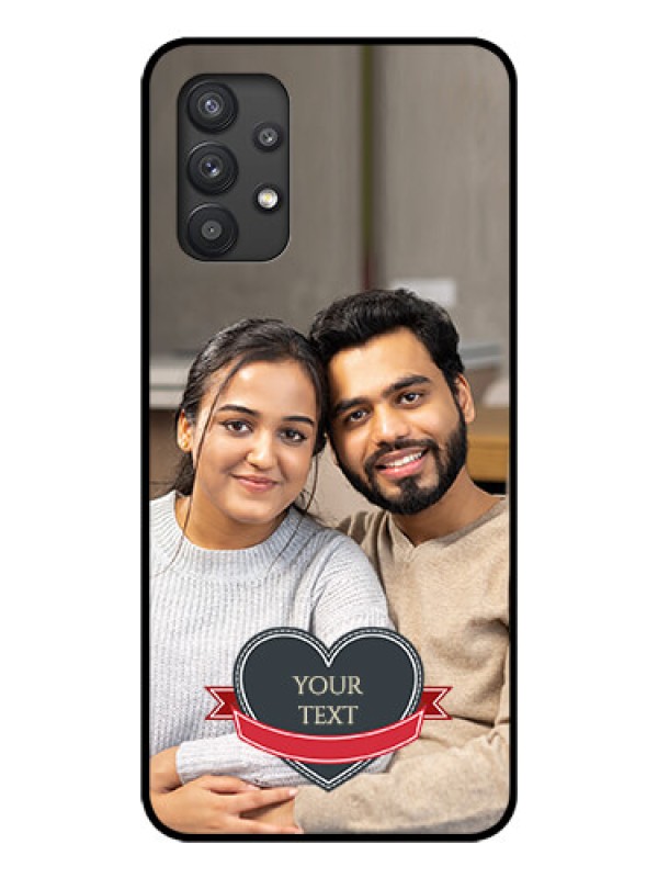 Custom Galaxy M32 5G Custom Glass Phone Case - Just Married Couple Design