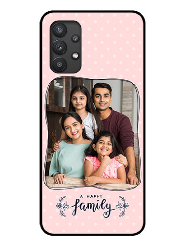 Custom Galaxy M32 5G Custom Glass Phone Case - Family with Dots Design