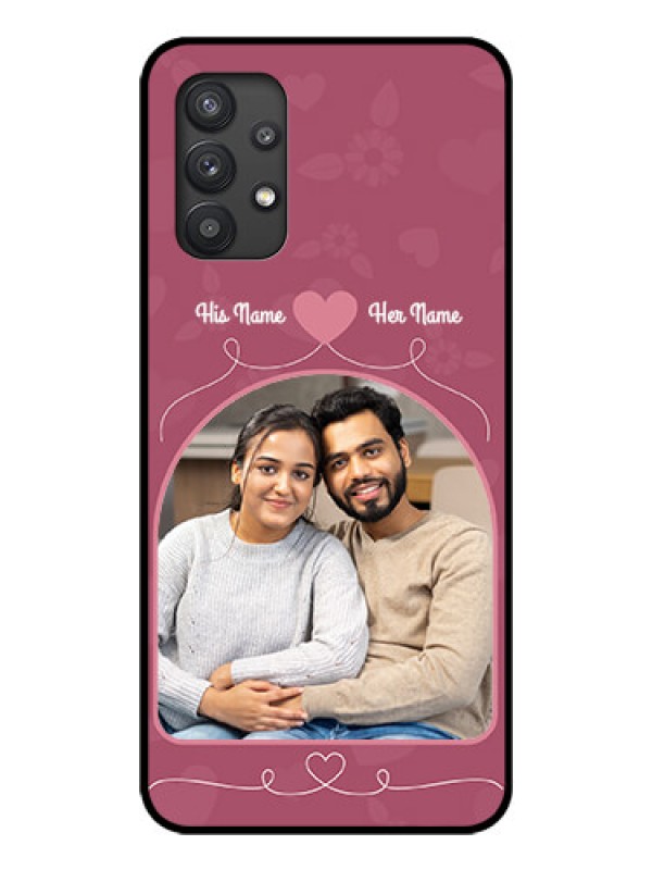 Custom Galaxy M32 5G Photo Printing on Glass Case - Love Floral Design