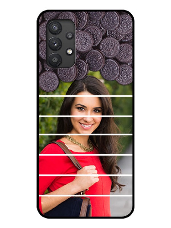 Custom Galaxy M32 5G Custom Glass Phone Case - with Oreo Biscuit Design