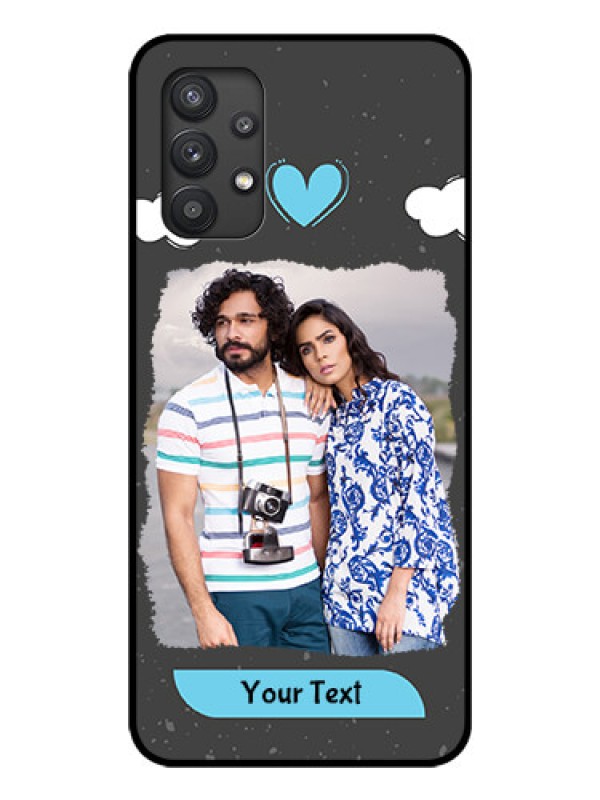 Custom Galaxy M32 5G Custom Glass Phone Case - Splashes with love doodles Design