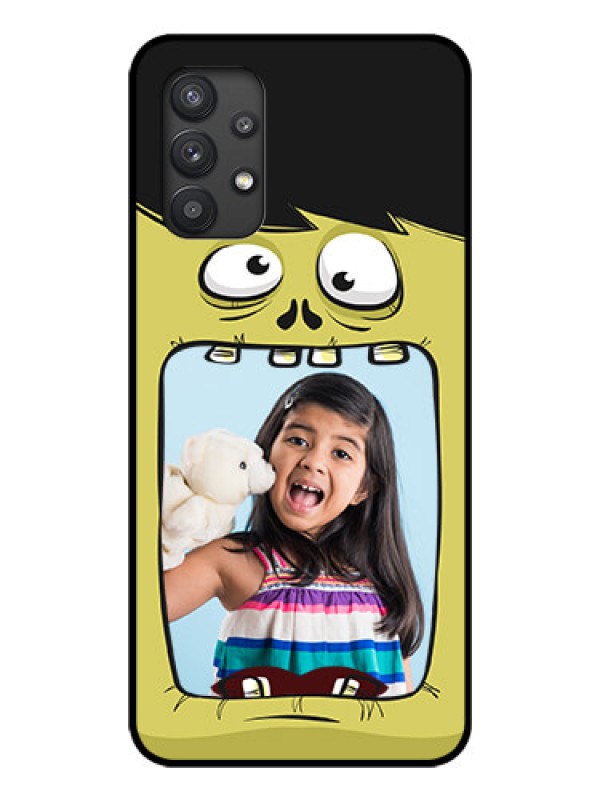 Custom Galaxy M32 5G Personalized Glass Phone Case - Cartoon monster back case Design
