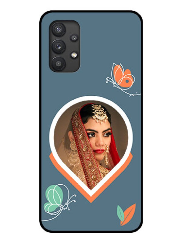 Custom Galaxy M32 5G Custom Glass Mobile Case - Droplet Butterflies Design