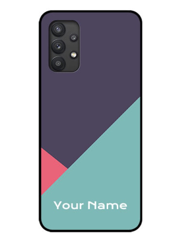 Custom Galaxy M32 5G Custom Glass Mobile Case - Tri Color abstract Design