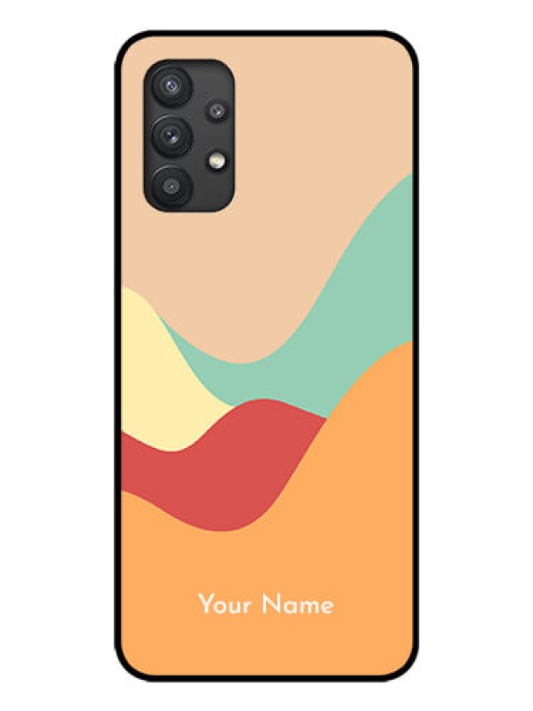 Custom Galaxy M32 5G Personalized Glass Phone Case - Ocean Waves Multi-colour Design