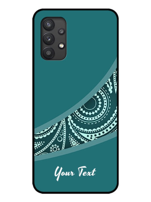 Custom Galaxy M32 5G Photo Printing on Glass Case - semi visible floral Design