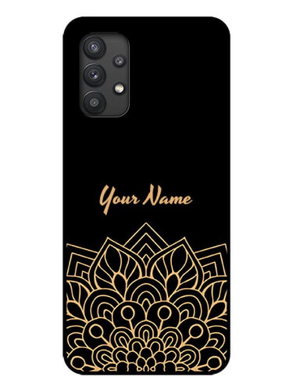 Custom Galaxy M32 5G Custom Glass Phone Case - Golden mandala Design