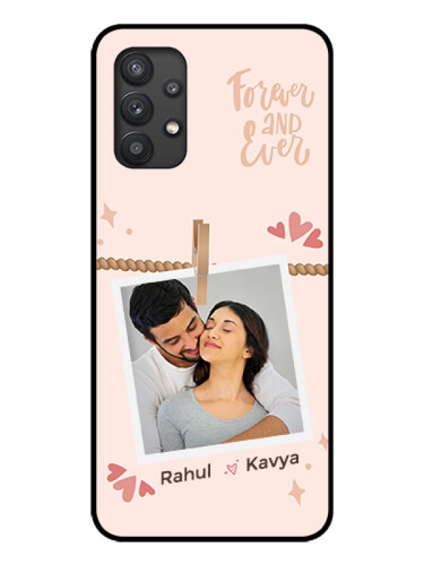 Custom Galaxy M32 5G Custom Glass Phone Case - Forever and ever love Design