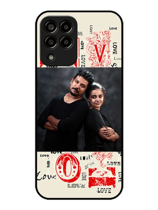 Custom Galaxy m33-5g 5G Photo Printing on Glass Case - Trendy Love Design Case