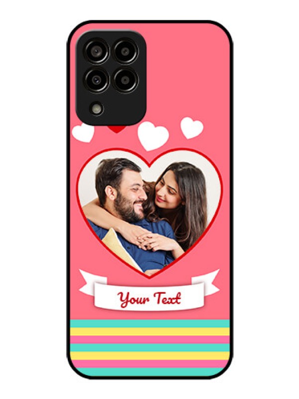 Custom Galaxy m33-5g 5G Photo Printing on Glass Case - Love Doodle Design