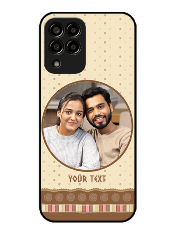 Custom Galaxy m33-5g 5G Custom Glass Mobile Case - Brown Dotted Mobile Case Design