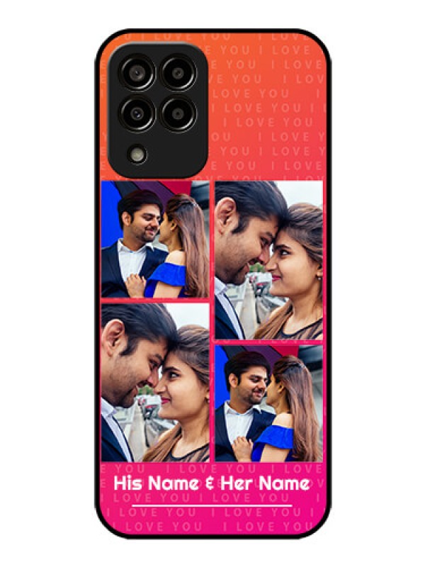 Custom Galaxy m33-5g 5G Custom Glass Phone Case - I Love You Pink Design